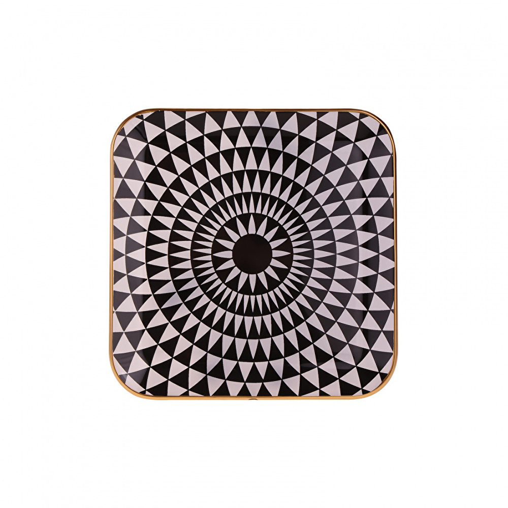 Karaca Black Gold 6lı Kare Cam Pasta Takımı görseli 6