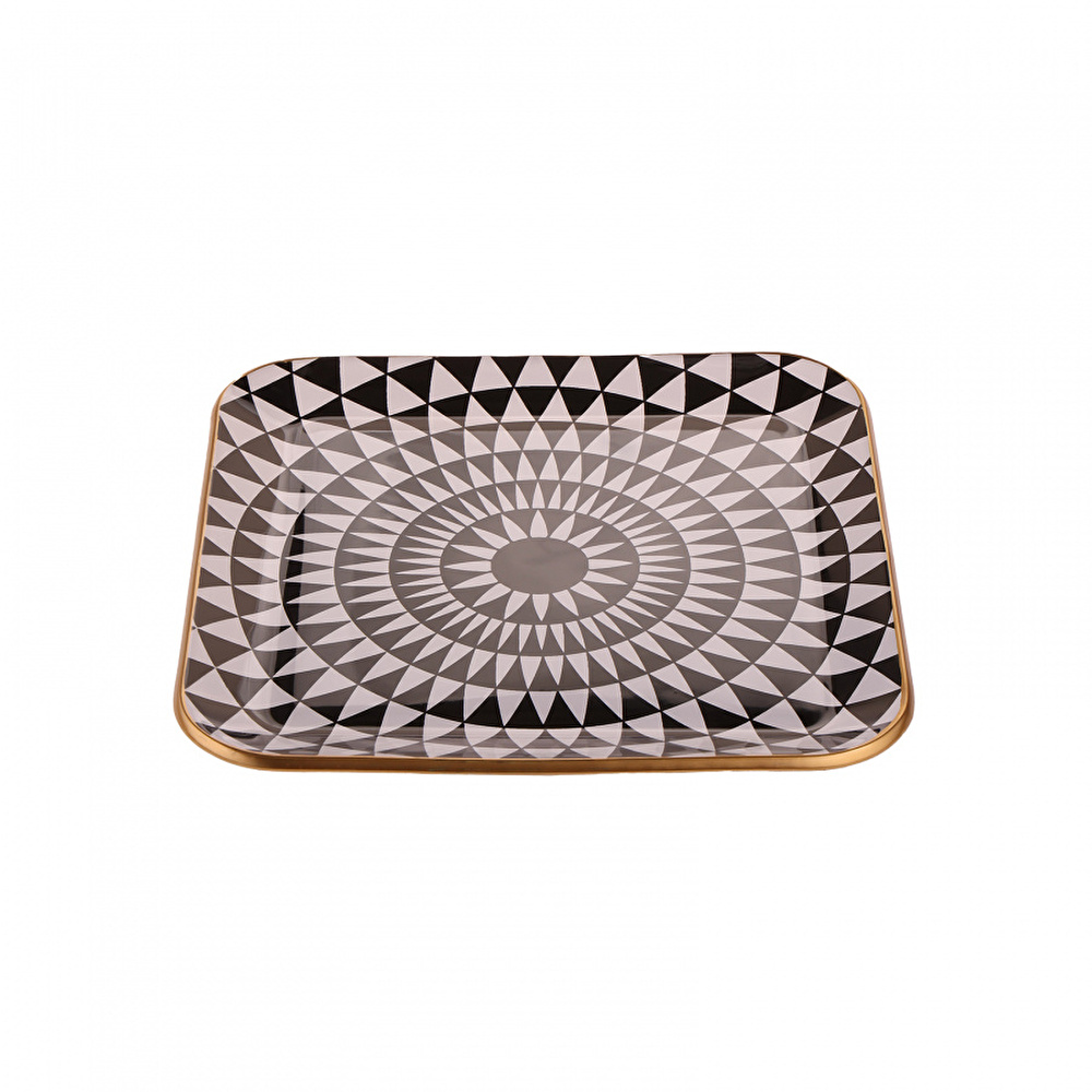 Karaca Black Gold 6lı Kare Cam Pasta Takımı görseli 7