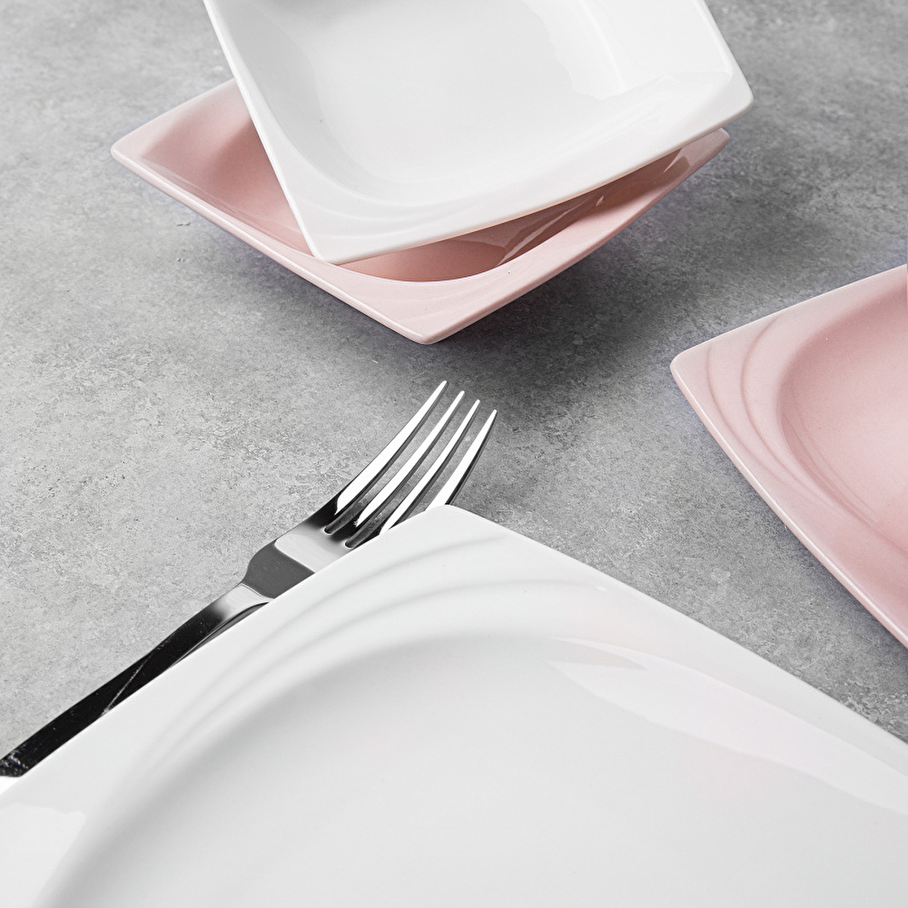 Karaca Bianca Pink 26 Parça 6 Kişilik Kare Kahvaltı Takımı görseli 13