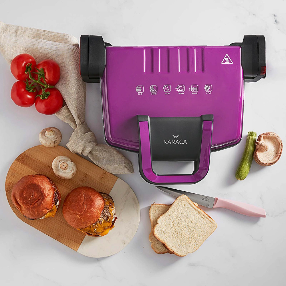 Karaca Future Granit Izgara ve Tost Makinesi Violet 1800 W görseli 1