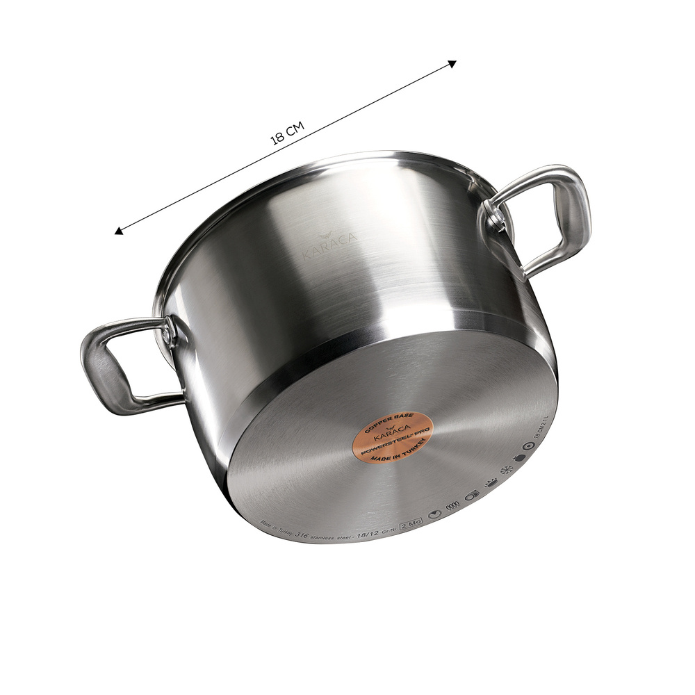 Karaca Tottori 3Ply PowerSteel Pro 316+ Çelik Tencere Pro 18 cm 2 görseli 6