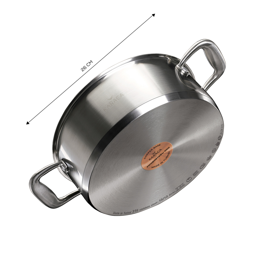 Karaca Tottori 3Ply PowerSteel 316+ Çelik Karnıyarık Tencere 26 cm 3 görseli 5