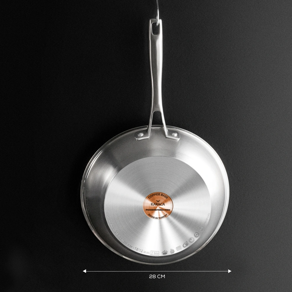 Karaca Tottori 3Ply PowerSteel Pro 316+ Çelik 316 Çelik Tava 28 cm 2 görseli 9