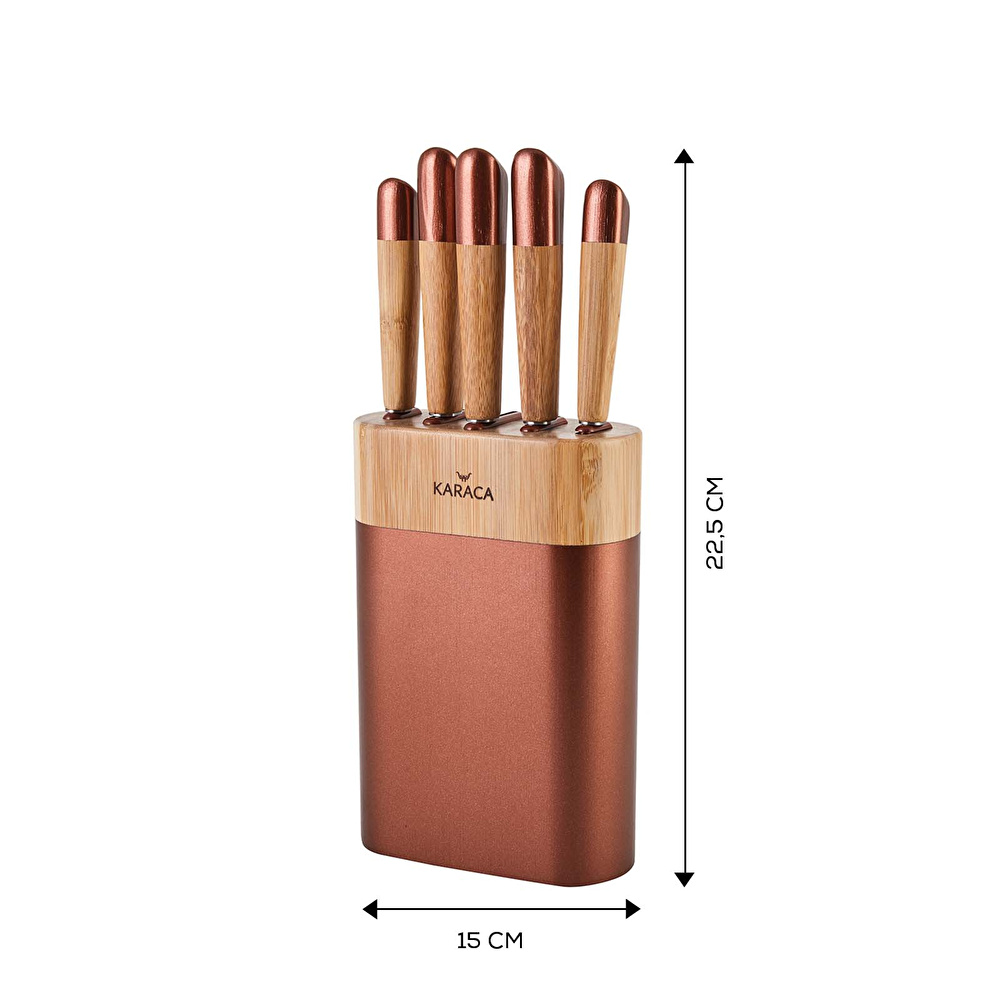 Karaca Maple Rosegold 6 Parça Bıçak Seti görseli 2