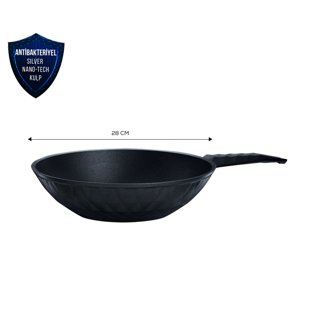 Karaca Biodiamond Antibakteriyel Kulp İndüksiyon Tabanlı Wok Tava 28 Cm görseli 3
