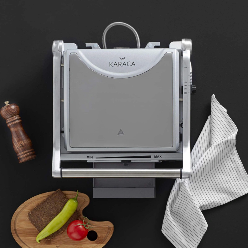 Karaca Inox Granit Izgara ve Tost Makinesi 2000W Paslanmaz Çelik görseli 1