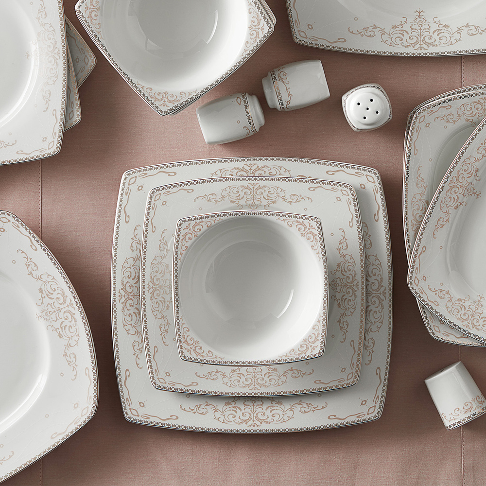 Karaca Adelya Fine Cream 60 Parça 12 Kişilik Yemek Takımı görseli 1
