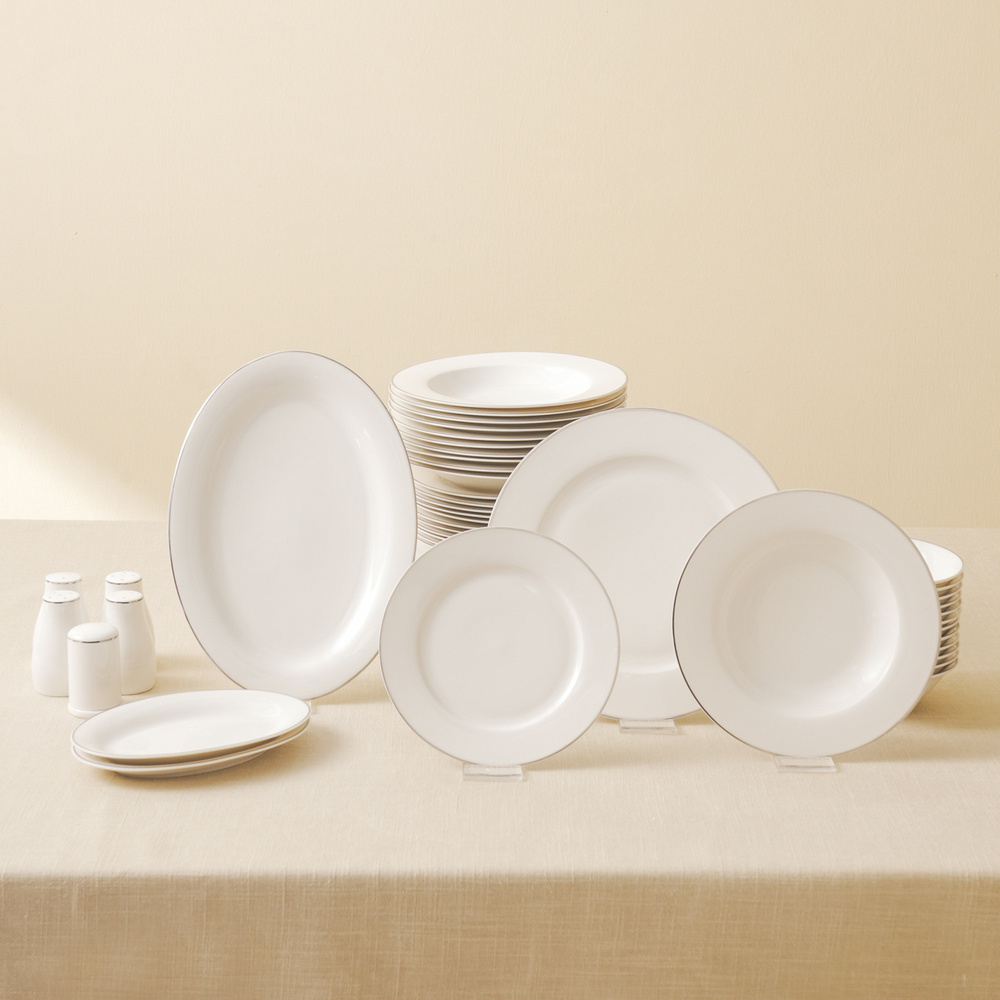 Karaca Lexi New Bone 56 Parça 12 Kişilik Yemek Takımı Platin görseli 3