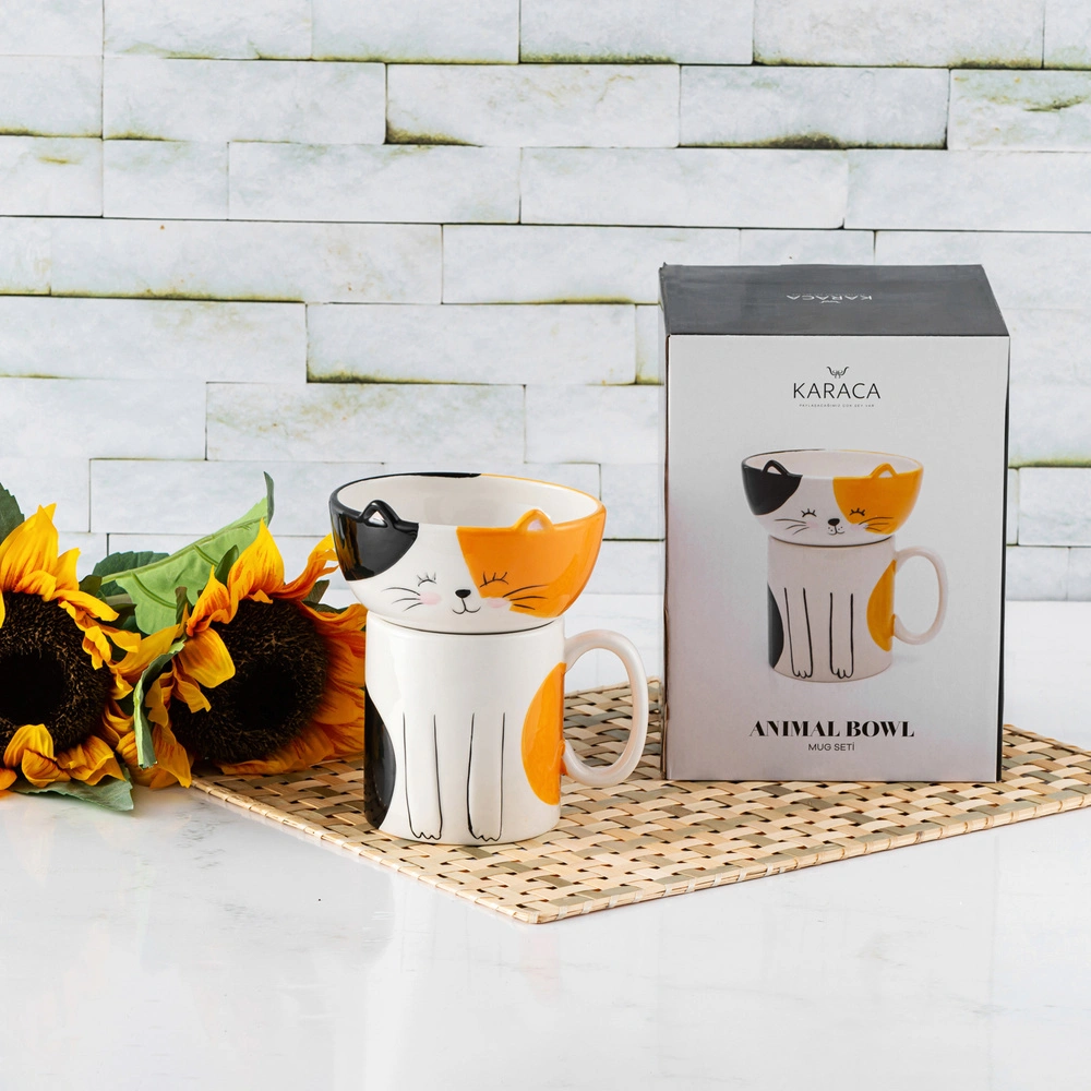 Karaca Animal Bowl Mug Kupa Seti görseli 2