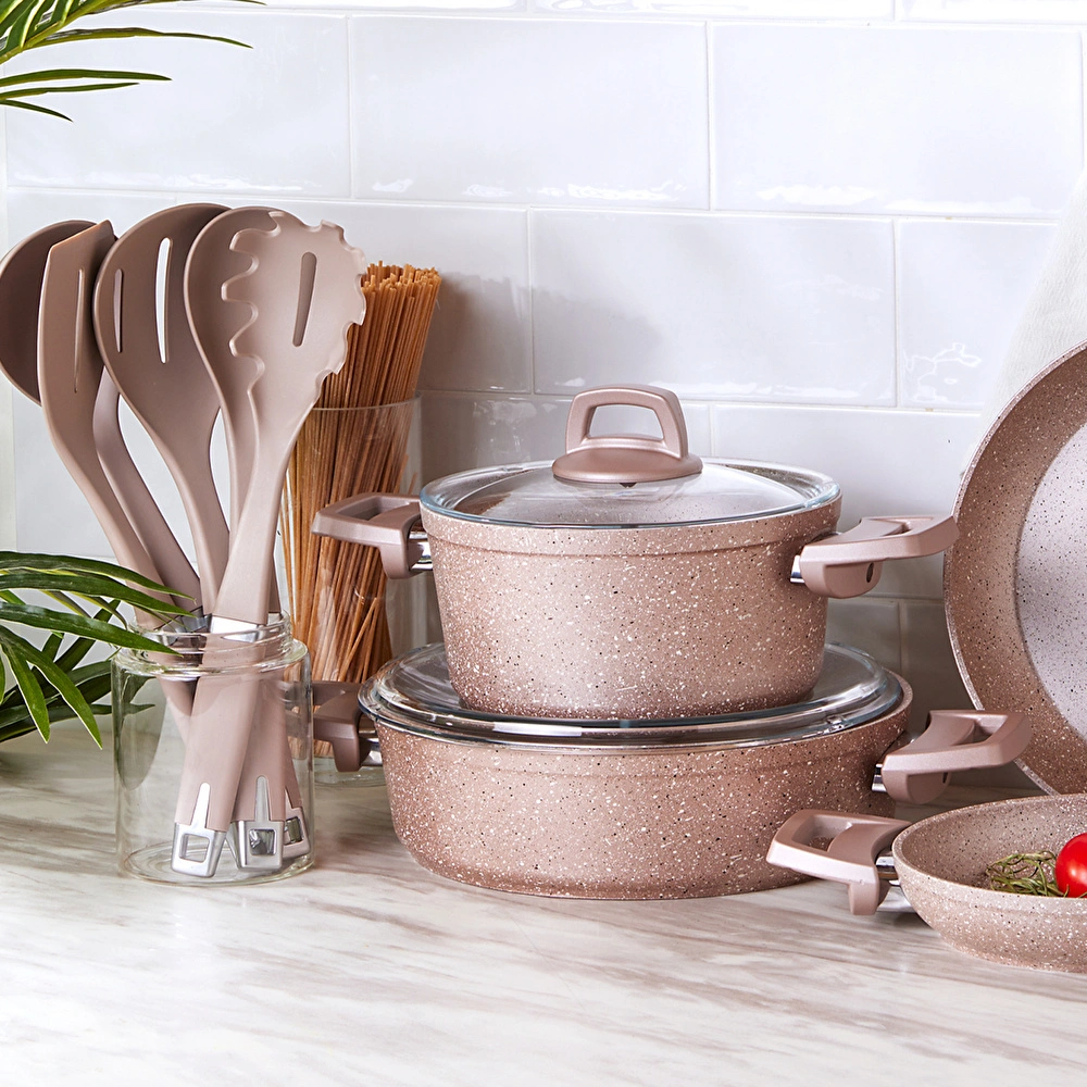 Karaca Biogranit Rosegold 11 Parça Tencere Seti görseli 3