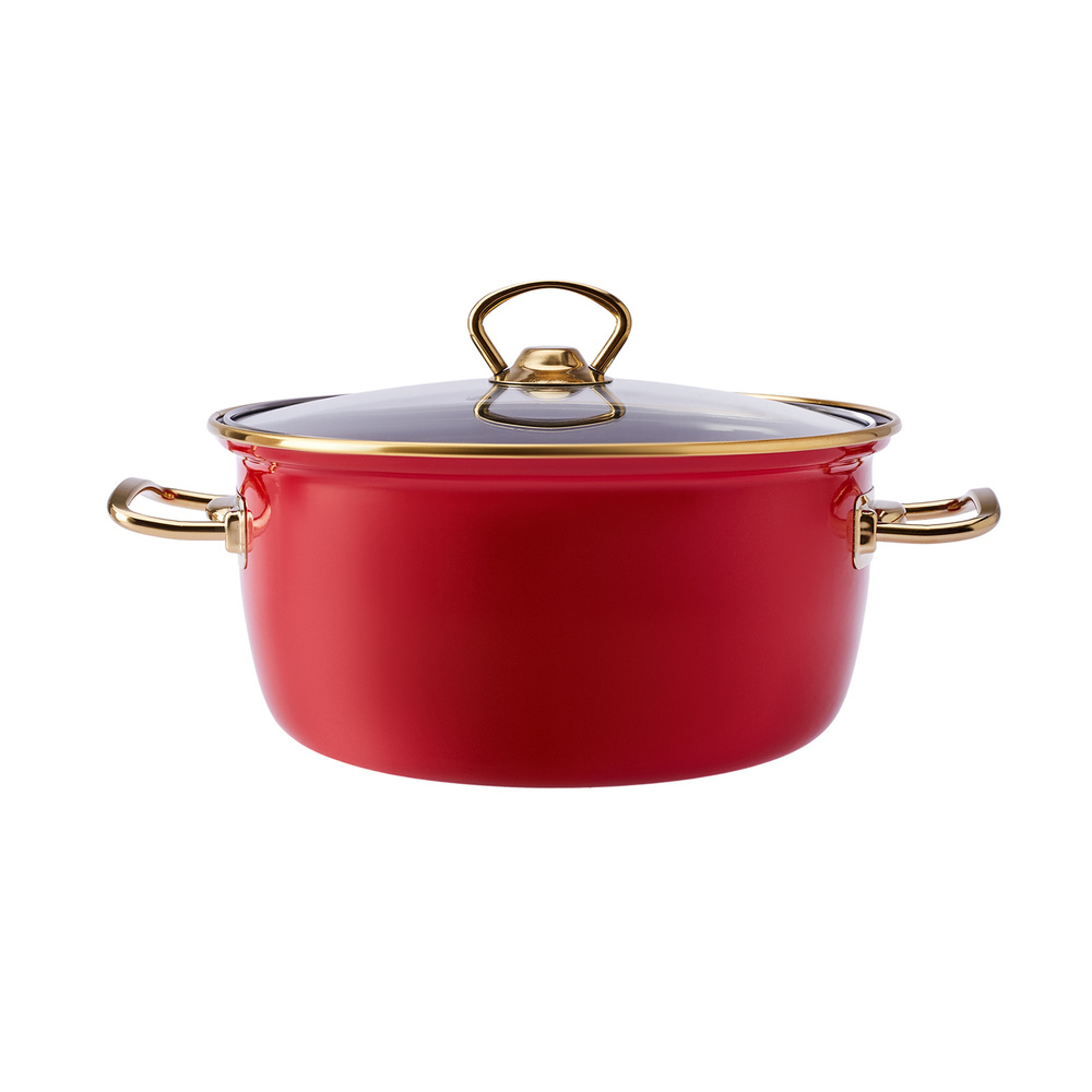 Karaca Mutfaksever Retro Emaye Kızartma Tenceresi Kırmızı 22 cm görseli 6