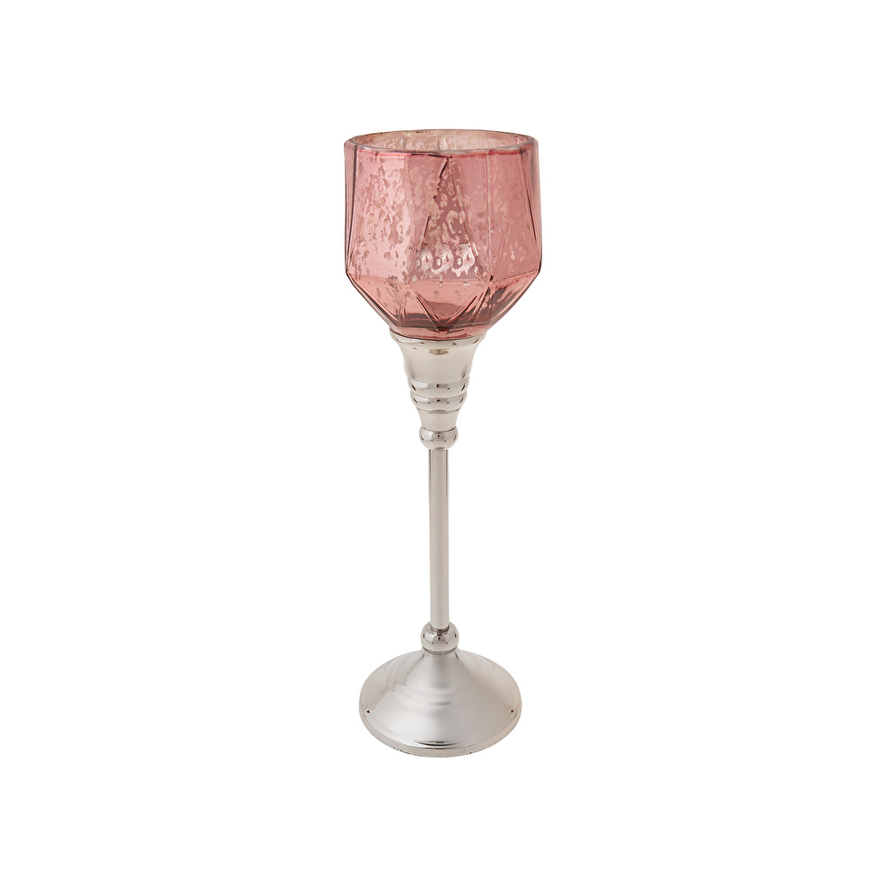 Karaca Lucca Şamdan Tealight Mumluk Pembe 28cm görseli 1