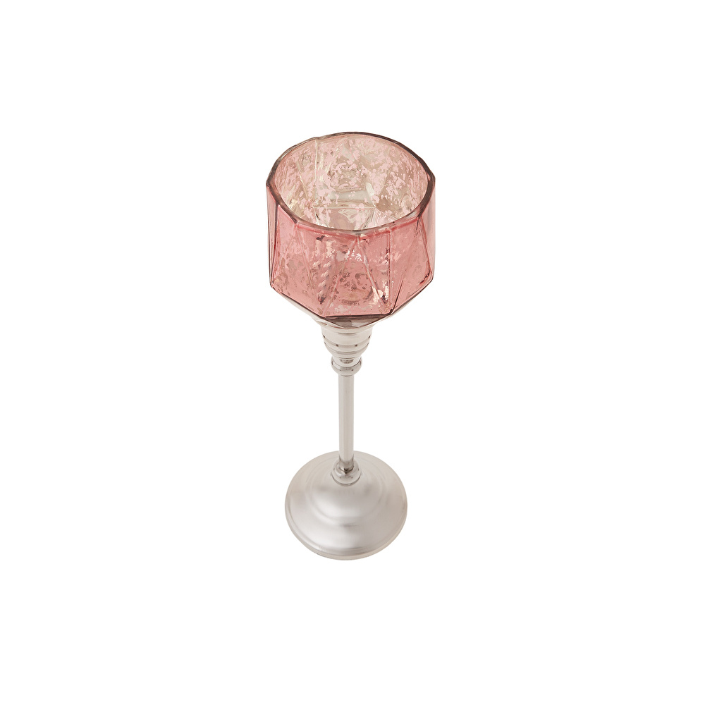 Karaca Lucca Şamdan Tealight Mumluk Pembe 28cm görseli 2