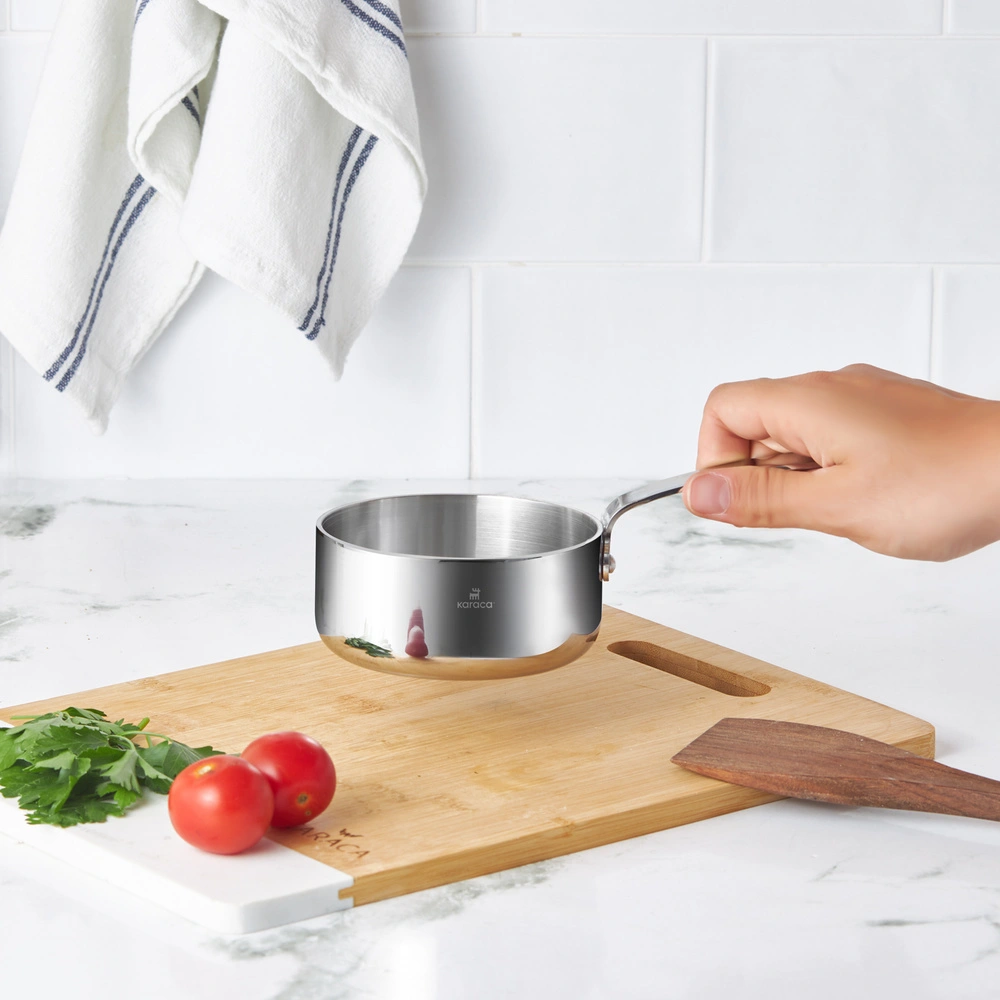 Karaca Powersteel 3Ply 316+ İndüksiyon Tabanlı Çelik Mini Sütlük/Sosluk 10 Cm görseli 3