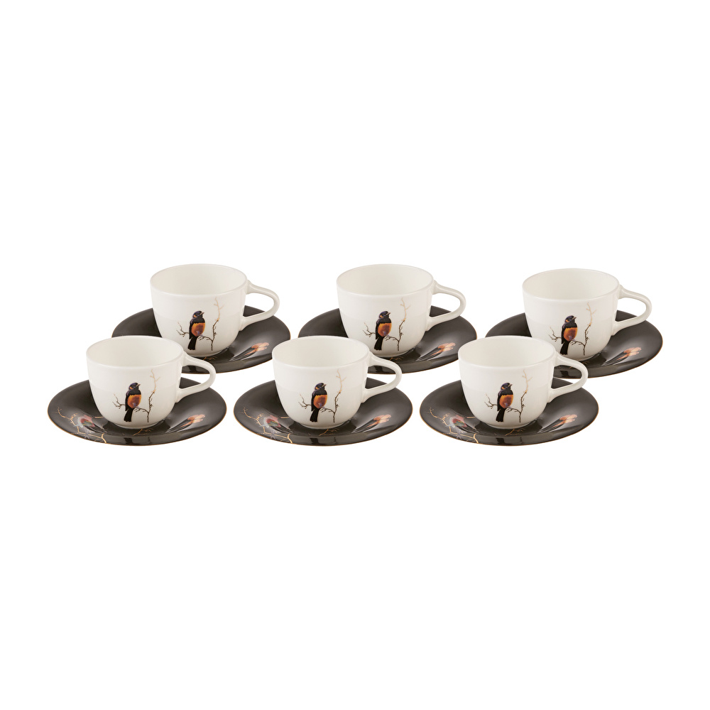 Karaca Fine Pearl Grace Black 6 Kişilik Kahve Fincanı Takımı 100 ml görseli 1