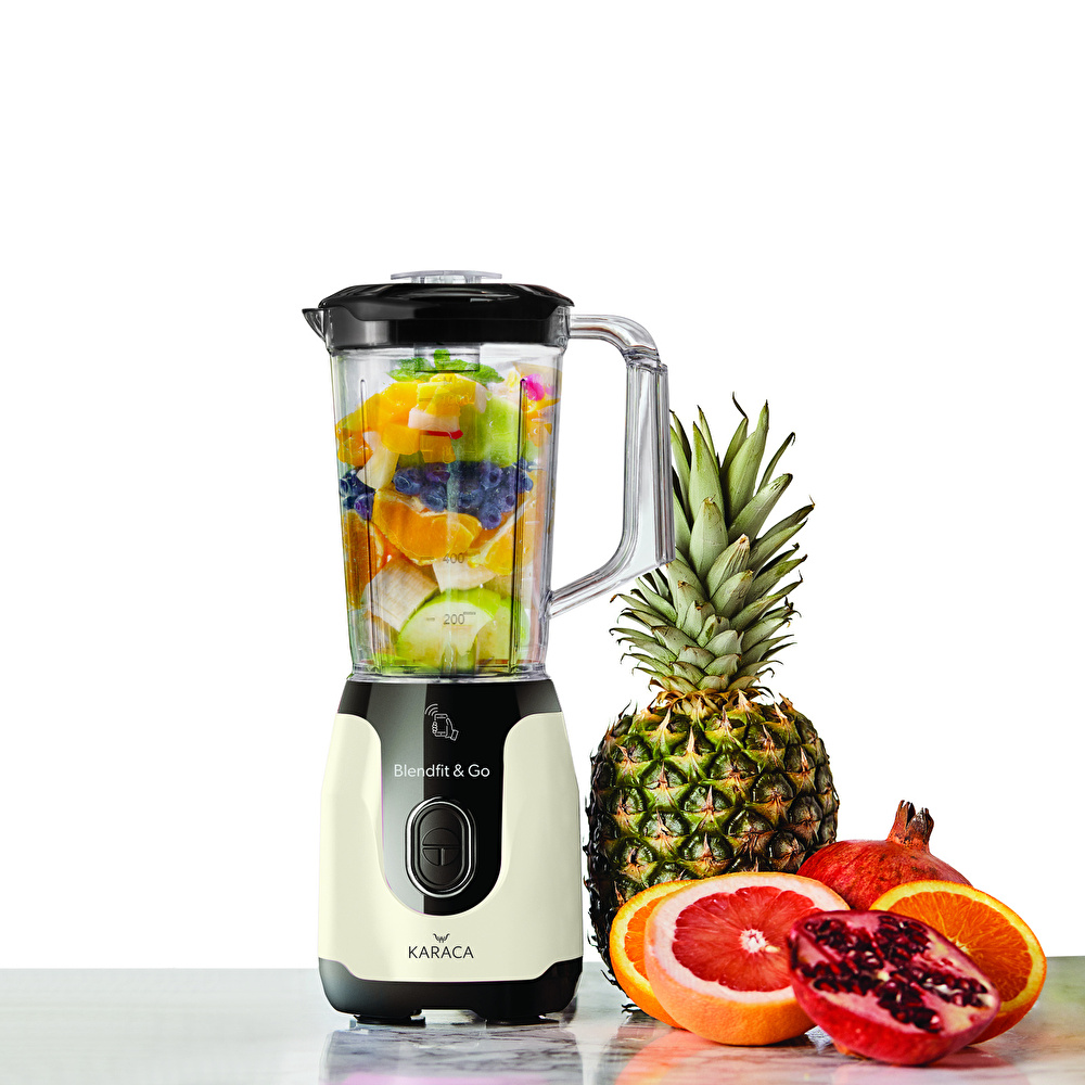 Karaca Blendfit Go Retro Krem Smoothie Blender görseli 1