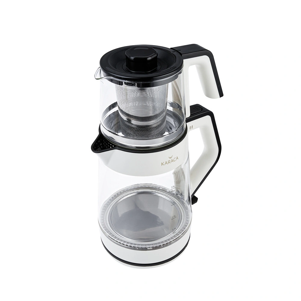 Karaca Retro Krem Cam Led Işıklı Çay Makinesi görseli 2