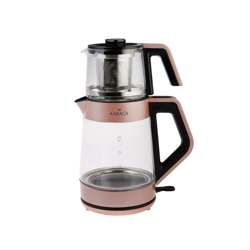Karaca Rosegold Cam Led Işıklı Çay Makinesi görseli 1
