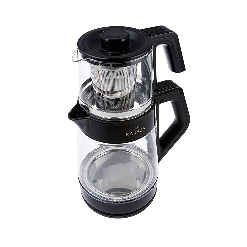 Karaca Black Cam Led Işıklı Çay Makinesi görseli 3