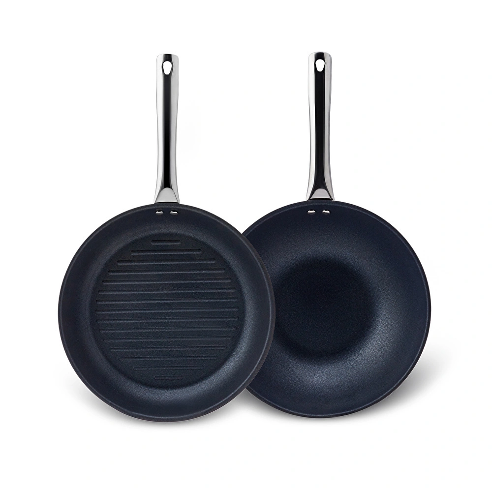Karaca Biodiamond Steel Plus Wok ve Grill Set görseli 3