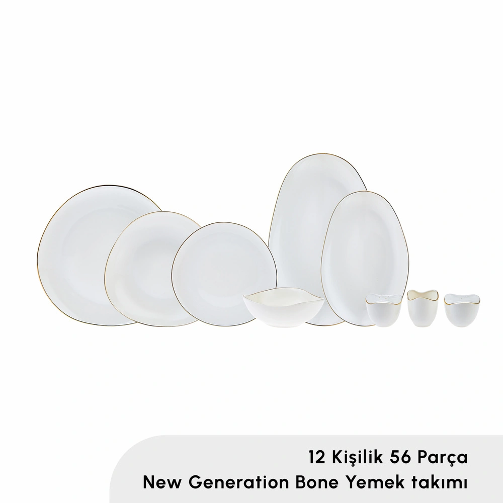 Karaca Red Carpet Collection Streamline Middle New Bone 56 Parça 12 Kişilik Yemek Takımı Gold görseli 7