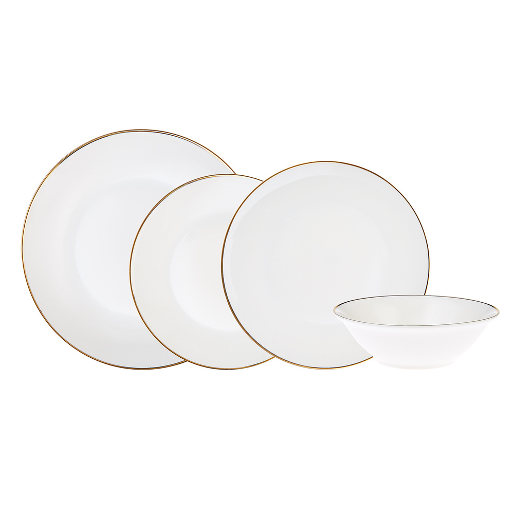 Karaca Elegance Bone Alicia 24 Parça 6 Kişilik Yemek Takımı Gold görseli 4