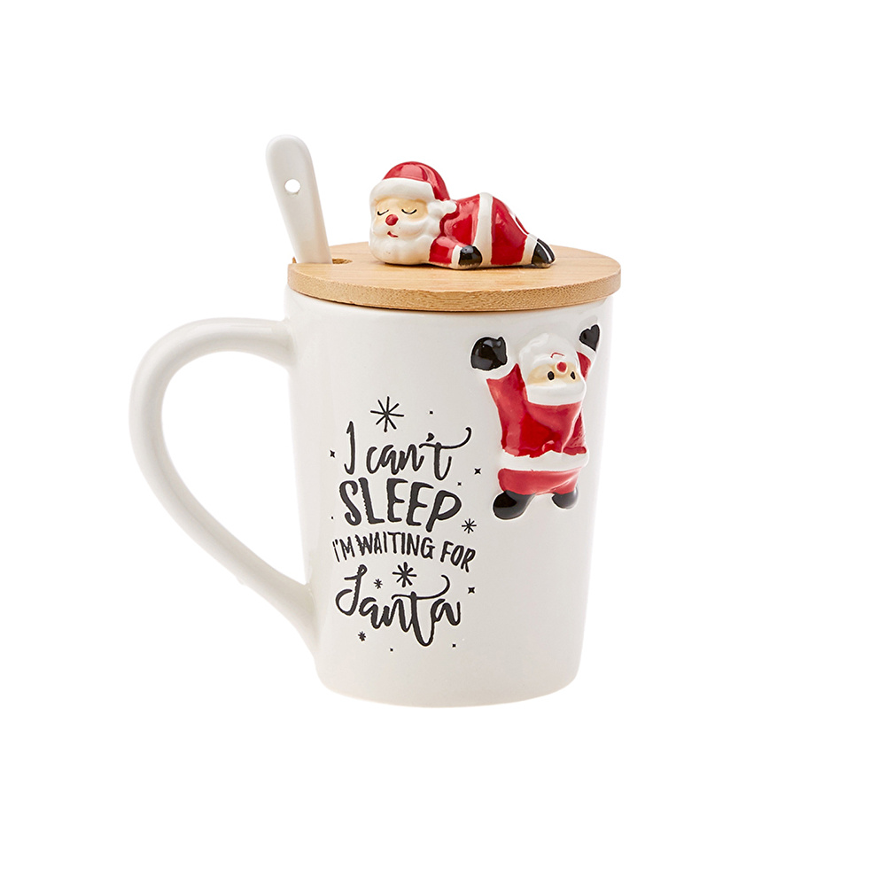 Karaca New Year Santa With Spoon Mug Np22 375 ml görseli 1