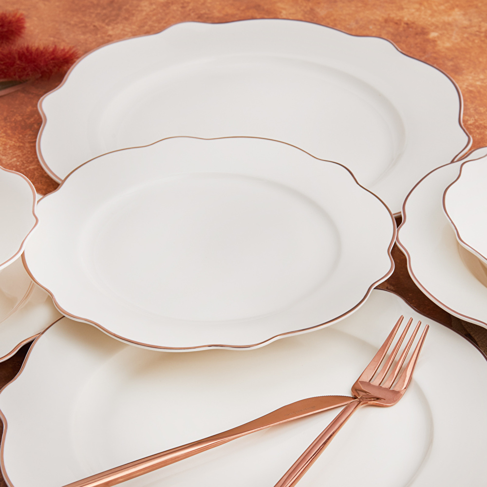 Karaca Almond Rose Line 24 Parça 6 Kişilik Porselen Yemek Takımı görseli 3