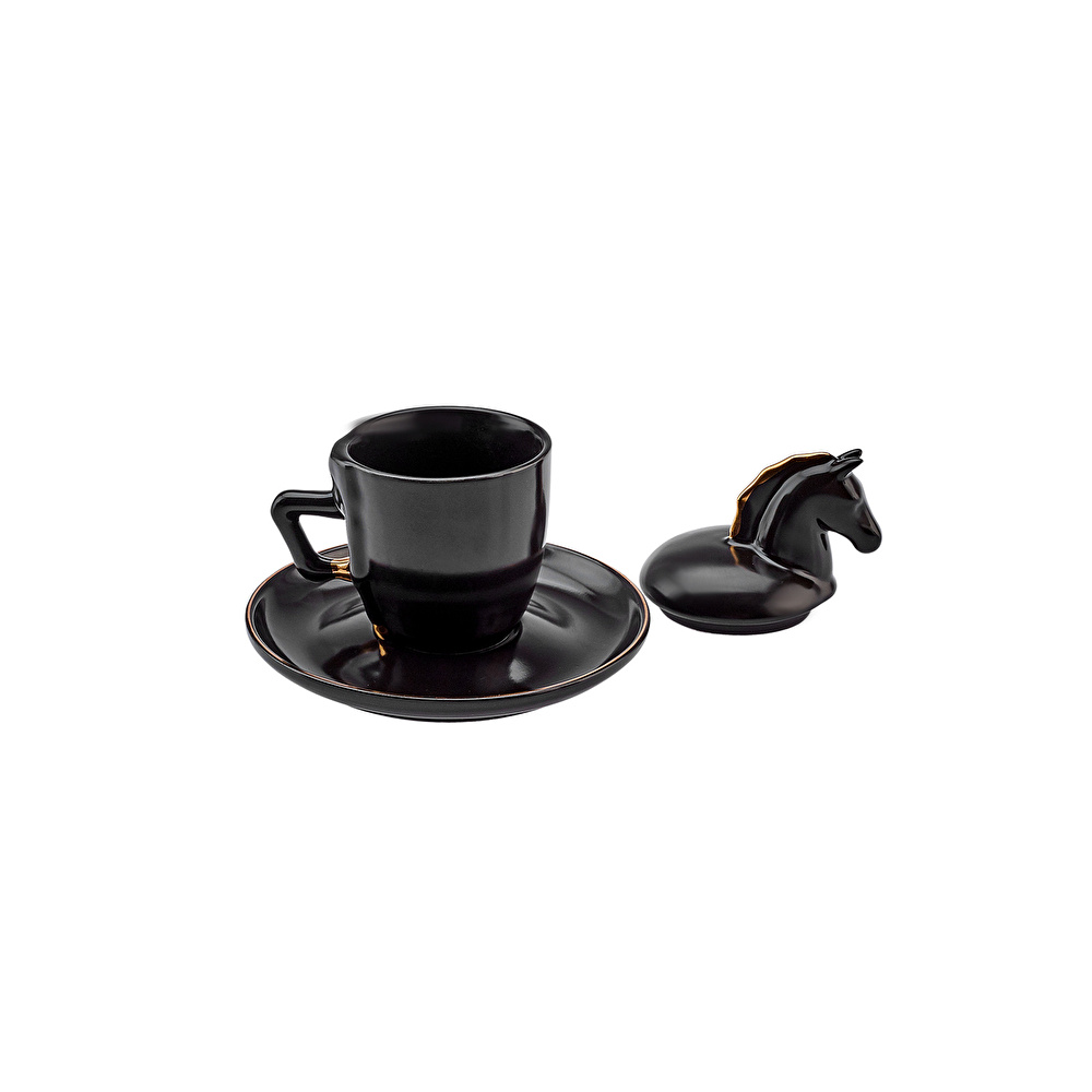 Karaca Black Horse 2 Kişilik Kahve Fincan Takımı 90 ml görseli 8
