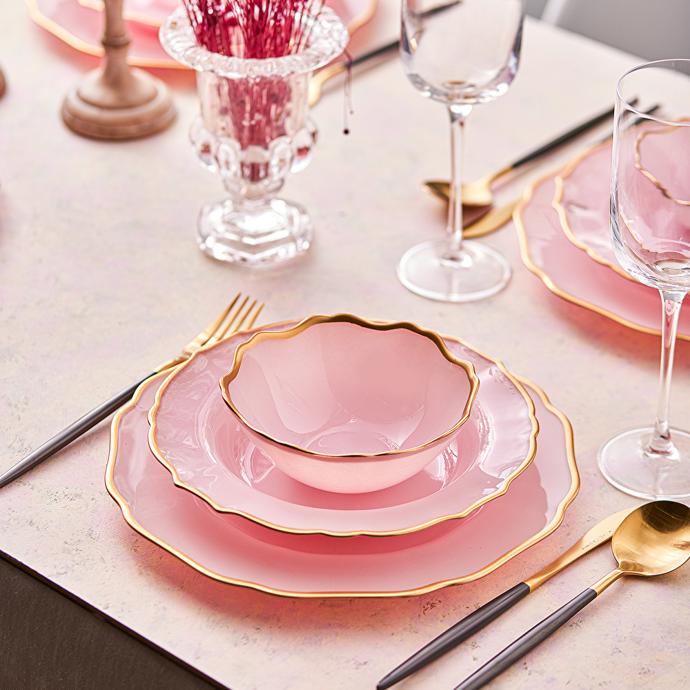 Karaca Empire New Pembe 18 Parça 6 Kişilik Yemek Takımı görseli 2