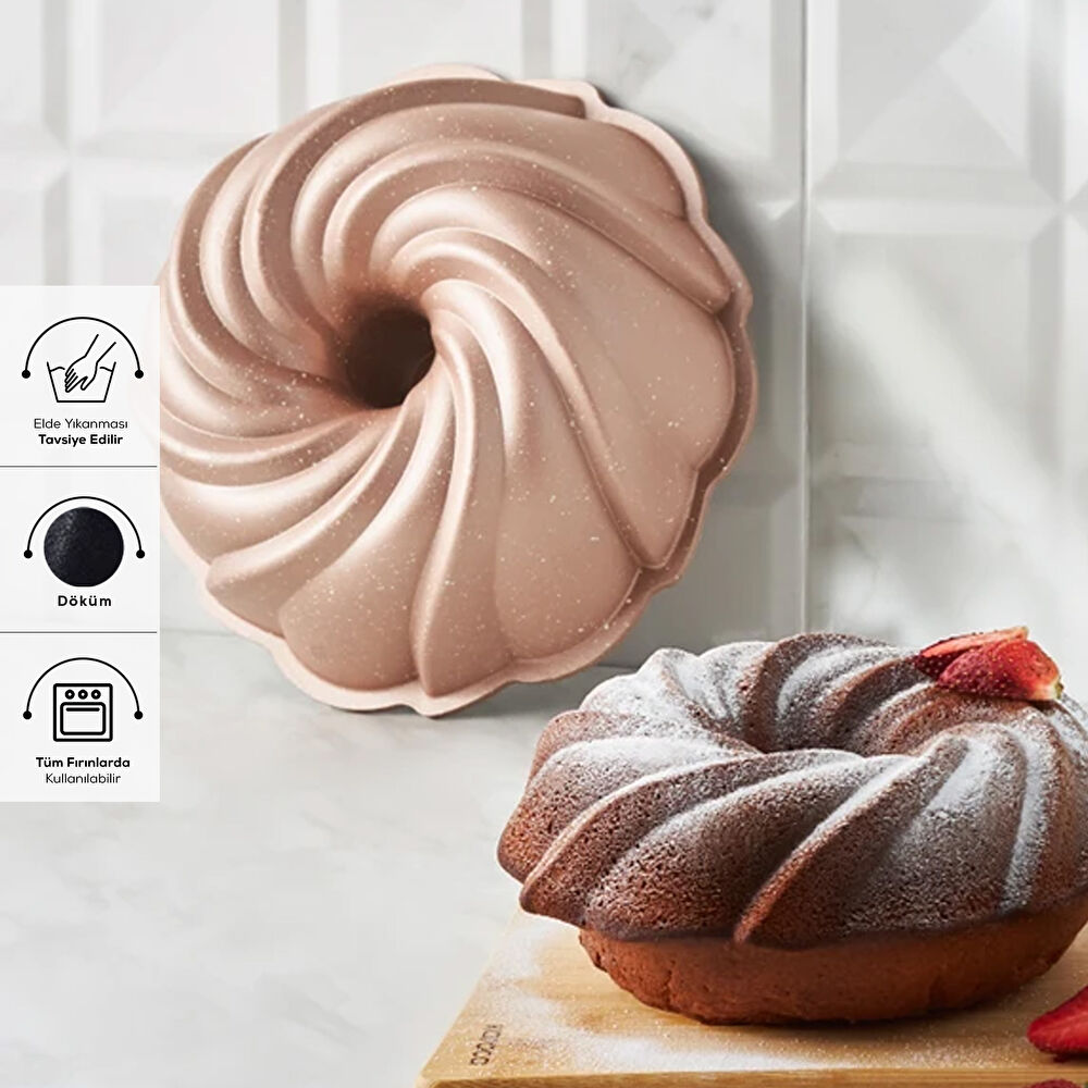Karaca Cake Pro Pare Rosegold Döküm Kek Kalıbı thumbnail 3