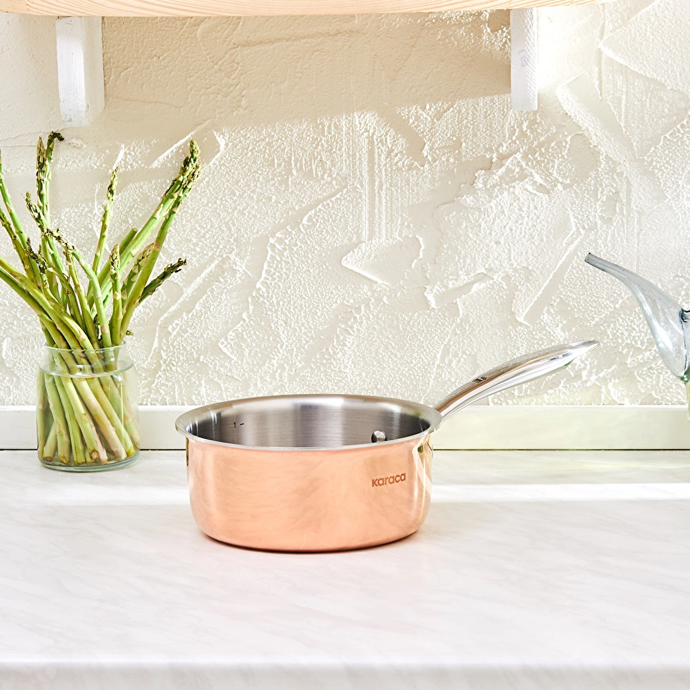 Karaca Powersteel 3Ply 316+ İndüksiyon Tabanlı Çelik Sütlük/Sosluk Copper görseli 1