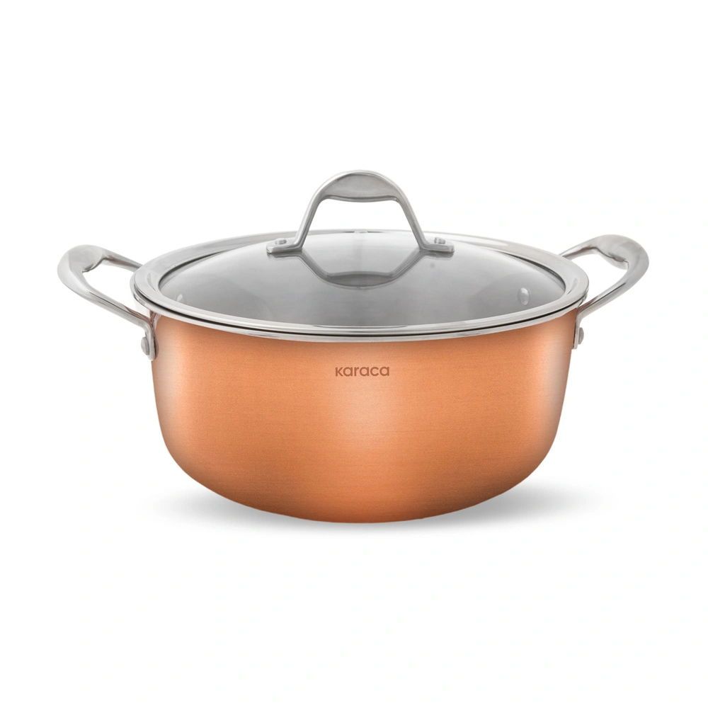 Karaca Powersteel 3Ply 316+ İndüksiyon Tabanlı Çelik Tencere 20 Cm Copper görseli 2