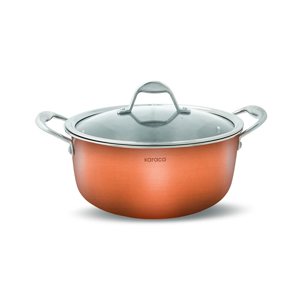 Karaca Powersteel 3Ply 316+ İndüksiyon Tabanlı Çelik Tencere 24 Cm Copper görseli 2