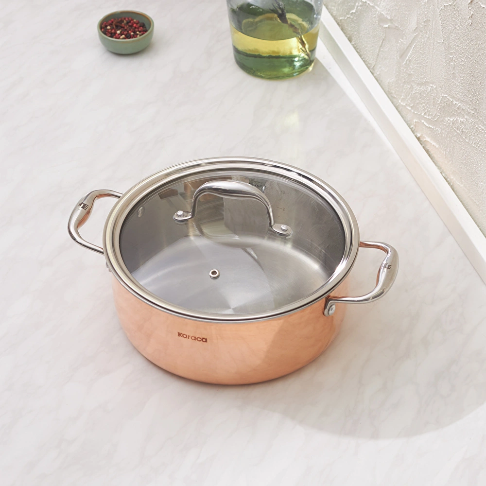 Karaca Powersteel 3Ply 316+ İndüksiyon Tabanlı Çelik Tencere 24 Cm Copper görseli 3