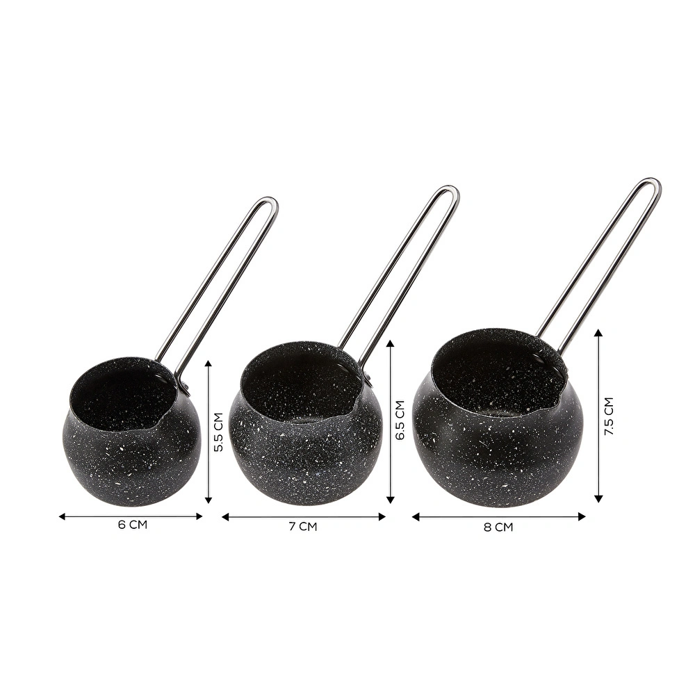 KARACA BİOGRANİT STEEL PLUS CEZVE TAKIMI SİYAH görseli 9
