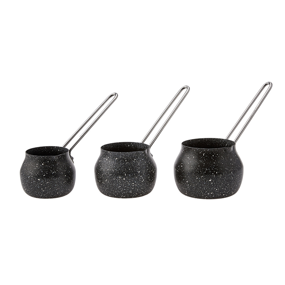 KARACA BİOGRANİT STEEL PLUS CEZVE TAKIMI SİYAH görseli 7