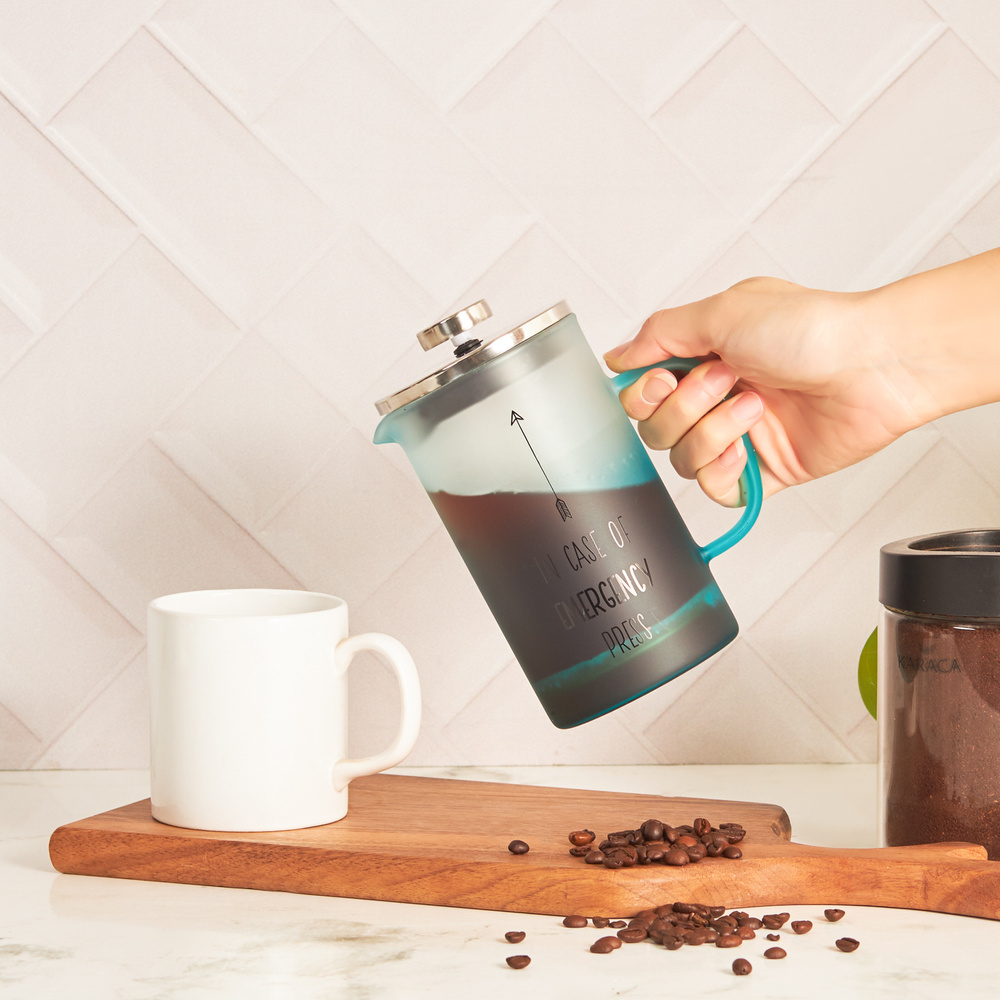 Karaca Emergency Borosilikat Cam Frenchpress Mavi 600 ml görseli 3