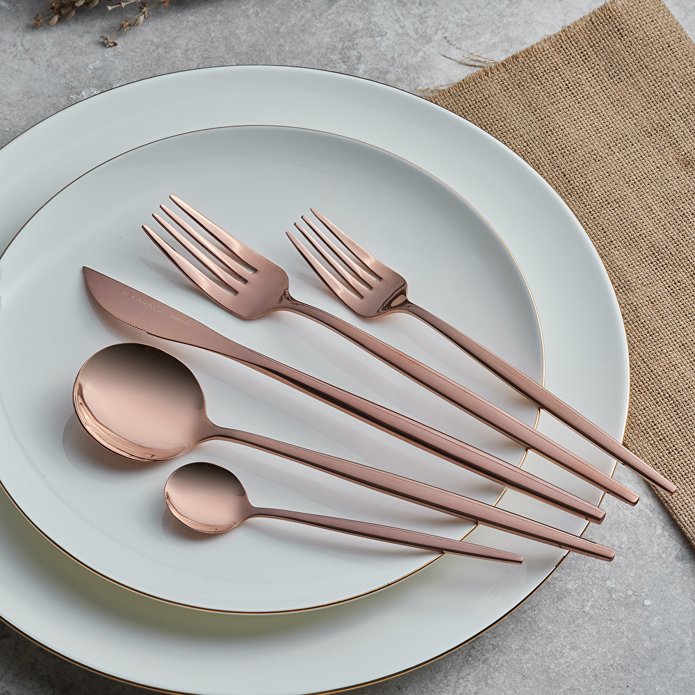 Karaca Orion Rosegold 6 Kişilik 30 Parça Çatal Kaşık Bıçak Takımı   görseli 1