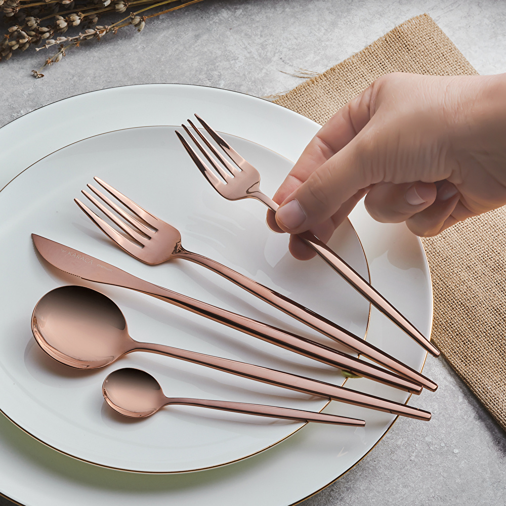 Karaca Orion Rosegold 6 Kişilik 30 Parça Çatal Kaşık Bıçak Takımı   görseli 2