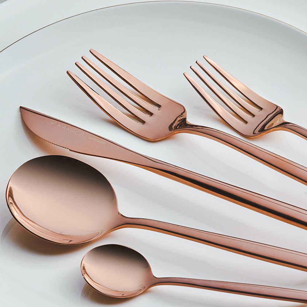 Karaca Orion Rosegold 6 Kişilik 30 Parça Çatal Kaşık Bıçak Takımı   görseli 3