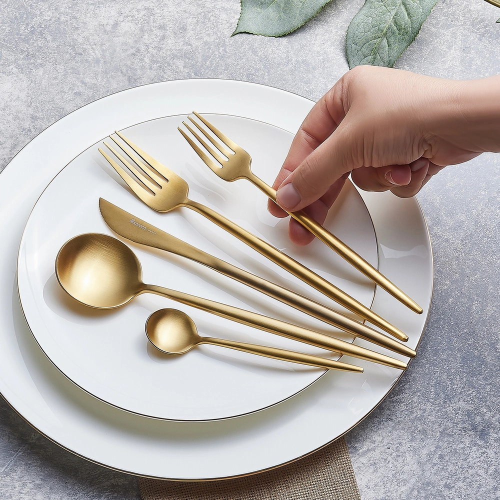 Karaca Jupiter 60 Parça 12 Kişilik Çatal Kaşık Bıçak Takımı Matte Gold  görseli 2