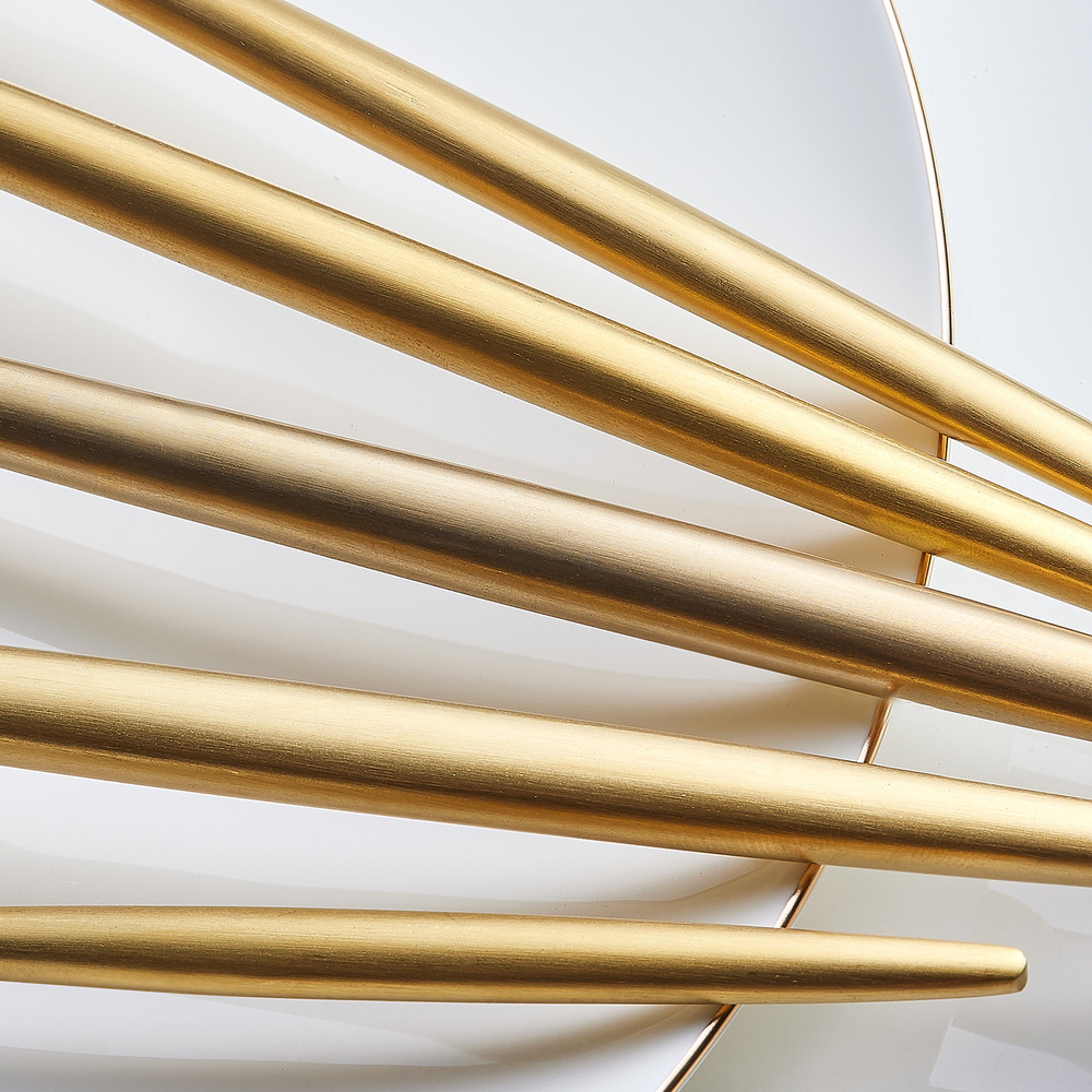 Karaca Jupiter 60 Parça 12 Kişilik Çatal Kaşık Bıçak Takımı Matte Gold  görseli 3