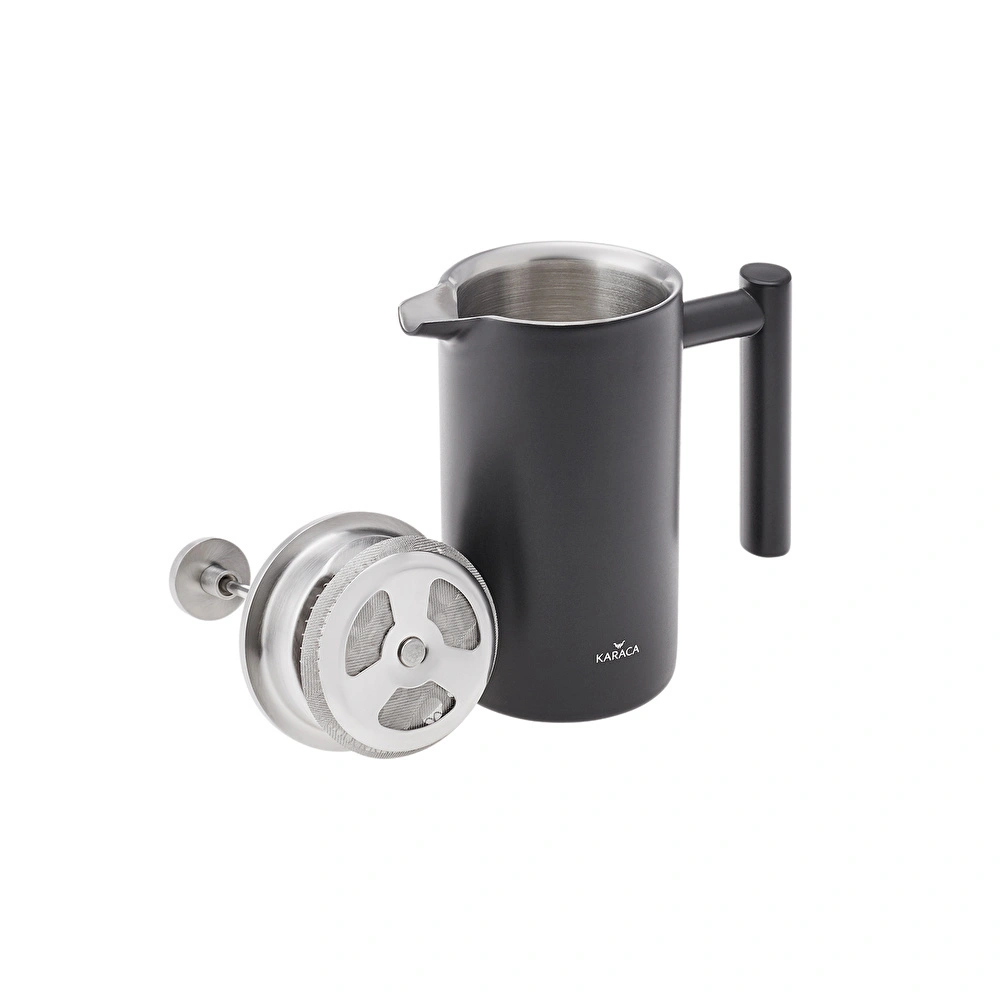 Karaca Çift Cidarlı Mat Siyah French Press 1000 ml görseli 4