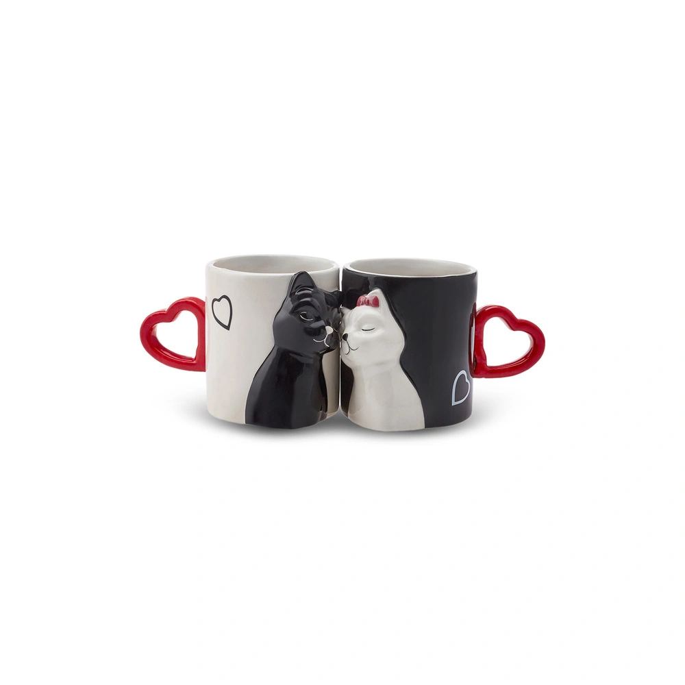Karaca Love Cat Kalpli 2'li Kupa 310 ml görseli 1