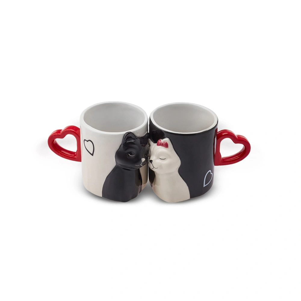Karaca Love Cat Kalpli 2'li Kupa 310 ml görseli 3