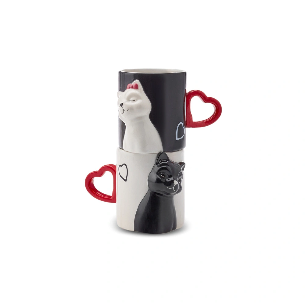 Karaca Love Cat Kalpli 2'li Kupa 310 ml görseli 6