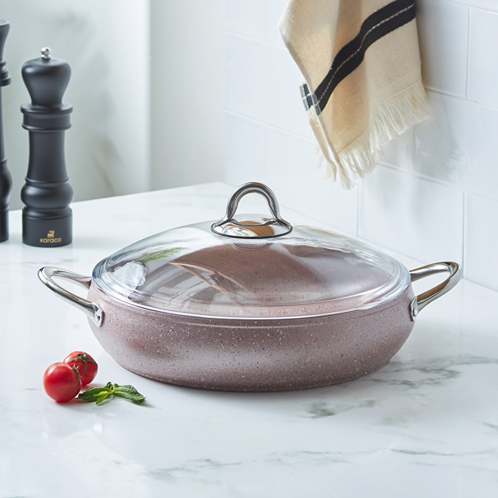 Karaca Avanos Rose Gold Biogranit Pilav/Karnıyarık Tencere 30 cm görseli 1
