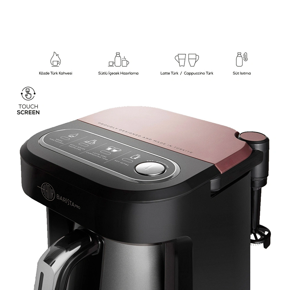 Karaca Hatır Barista Pro Konuşan Latte ve Türk Kahve Makinesi Rosegold görseli 7