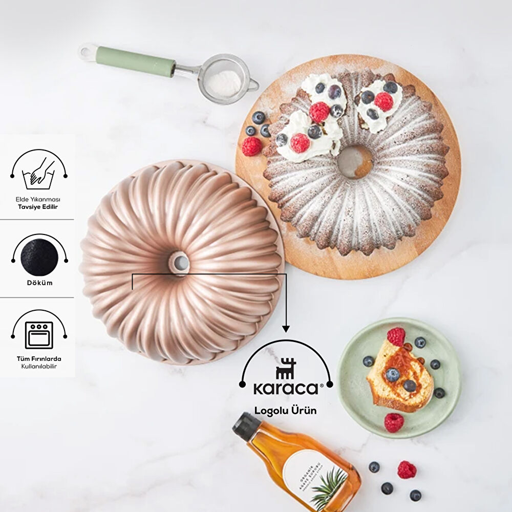 Karaca Cake Pro Dilimli Rosegold Döküm Kek Kalıbı thumbnail 2